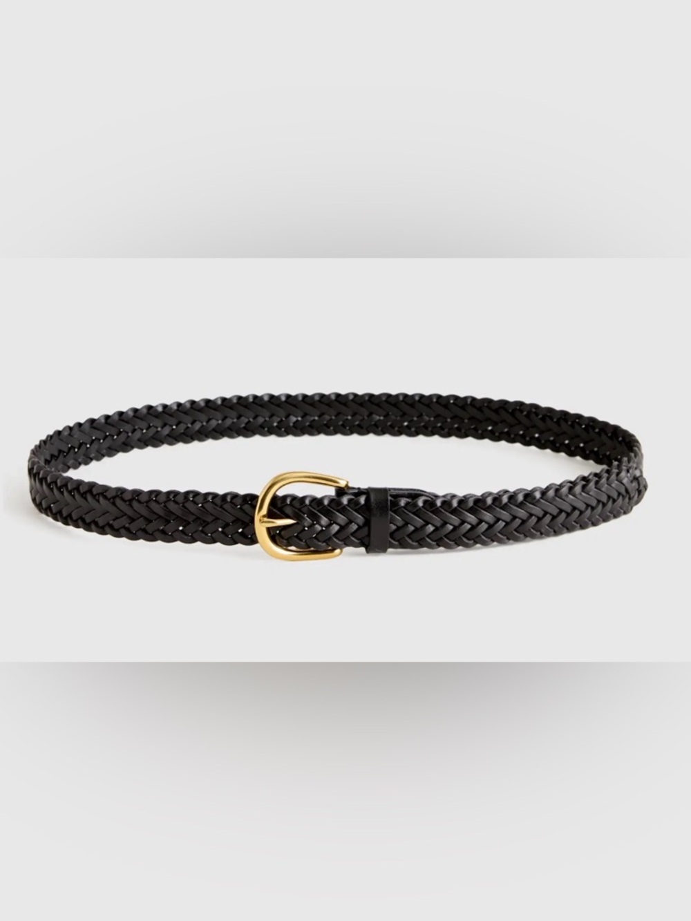Quince Josie European Black Braided Leather Belt with Gift Box, Size XS, NWT